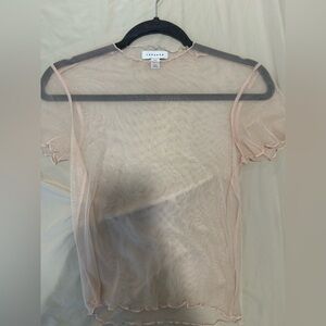 Topshop Sheer Pink Top